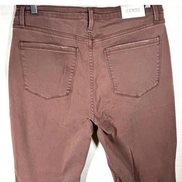 CEROS Phoenix Flare Jeans Size 32 Mocha High Rise Distressed Retro‎ Boho Hippie - Picture 10 of 13